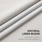 Joydeco 100% Blackout Pleated Curtains, Linen Window Curtains 2 Panel Sets 108 - Image 2