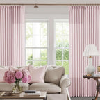 Light Pink Linen Pinch Pleat Curtains 96 Inch Length 2 Panels Set 40x96 | - Image 7