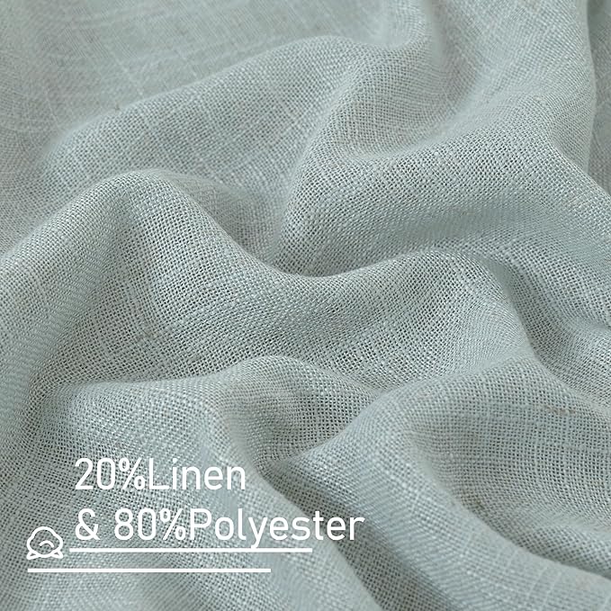Linen Semi Sheer Curtains 48 Inch - Image 2