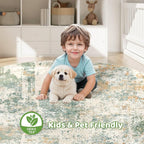 LOONGRUG Round Rug 5x5 Washable Neutral Modern Circle Area Rugs Green | - Image 7