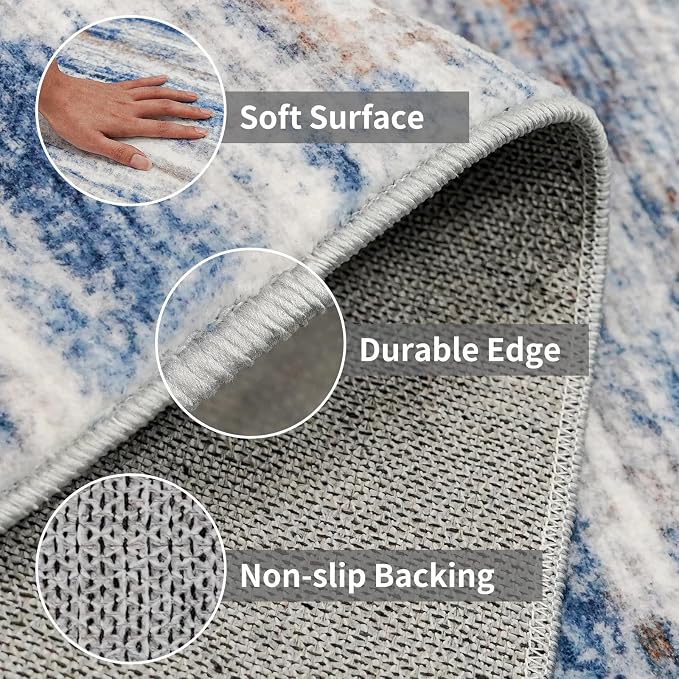 2x12 Washable Runner Rugs for Hallway: Long Abstract Runners for Entryway - Image 5