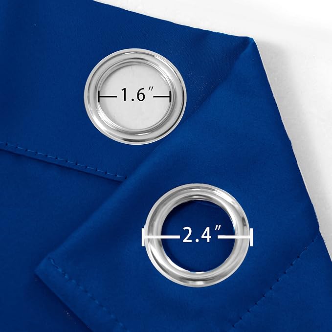 Blackout Curtains 42 x 63 inch/Royal Blue Curtains Set of 2 Panels/Thermal - Image 6