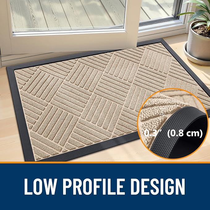 OLANLY Front Door Mat Outside Entrance 35x23, Waterproof Heavy-Duty Doormat | - Image 5