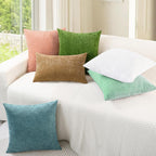 CaliTime Throw Pillow Covers Decorative 18 X 18 Inches Pack of 2 Cozy Chenille Cushion Cases for Couch Sofa Bed Living Room Home Grey Green