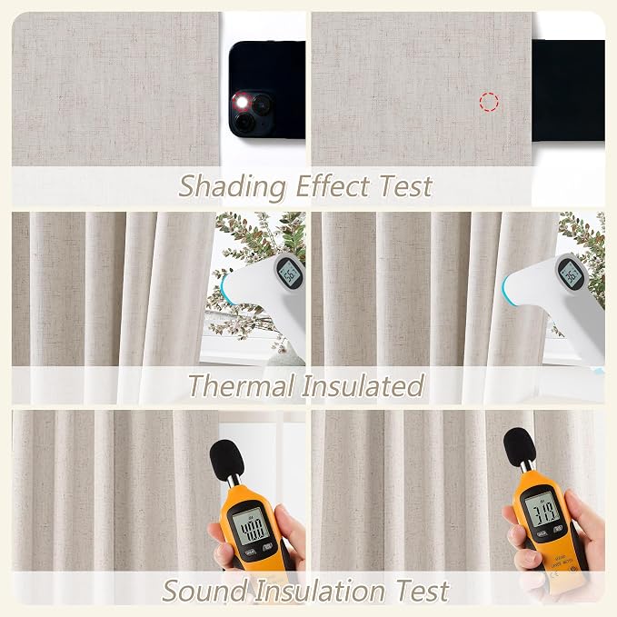 100% Blackout Curtains 120 Inch Length 2 Panels Set - Image 5
