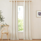 NICETOWN Linen Curtains for Windows 90 inch Long, Grommet Semi Sheer Vertical by NICETOWN