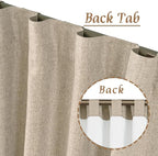 45 Inch Natural 100% Blackout Linen Curtains - Image 6