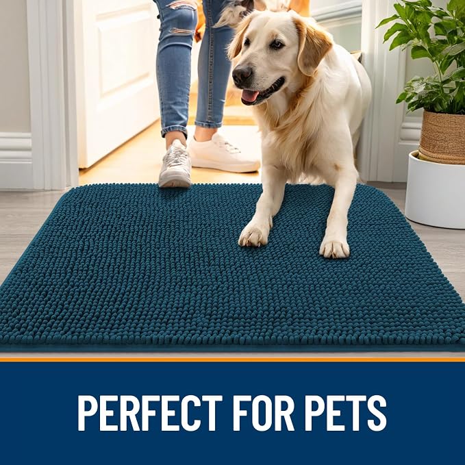 OLANLY Dog Door Mat for Muddy Paws 54x24, Super Absorbent Chenille Mud Mat | - Image 6