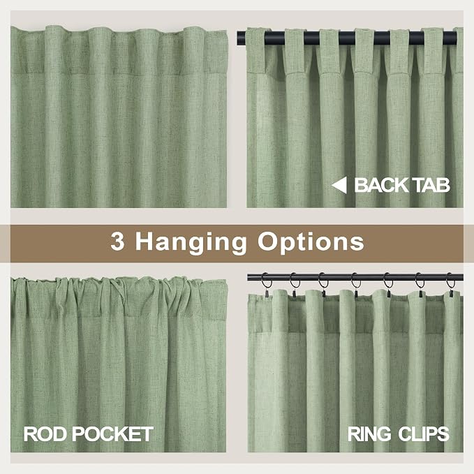 Christmas Sage Green Curtains 108 Inches Long - Image 4