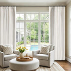 Ivory 100 Inch Pinch Pleated Blackout Linen Curtains by Twodrapes