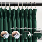 Emerald Hunter Green Curtains 102 Inches Long 2 Panels Set, Custom Viral Pleat - Image 2