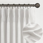 Pinch Pleated Beige White Light Filtering 60 Inch Wide Curtains 96 Inches Long - Image 8