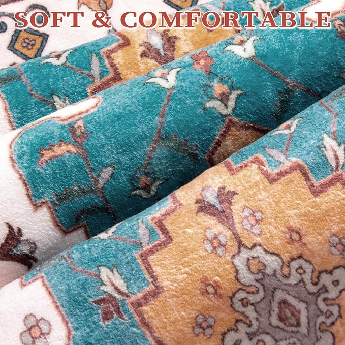 SERISSA 8x10 Washable Non Slip Boho Area Rug - Image 4