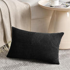 Fancy Homi 2 Packs Black Lumbar Decorative Throw Pillow Covers 16x28 Inch - Image 2