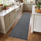 2x8 Dark Grey Solid Runner Rug Washable Non-Slip by Unknown