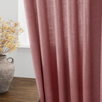Canyon Rose Linen Curtains for Living Room 63 Inches Long 2 Panel Set Light - Image 4