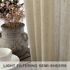 102 Inch Long Curtains Semi Sheer Linen Curtains - Image 4