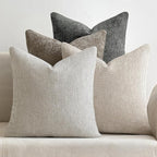 MIULEE Soft Decorative Chenille Euro Pillow Covers Neutral 22x22 Pack of 4 | by MIULEE