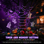 Purple Halloween Lights, 100FT 300 LED Rope Lights for Outside Waterproof with 8 Modes, Connectable Fairy String Lights for Indoor Patio, Trampoline, Garden, Pool, Holiday Decorations