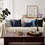 GIGIZAZA Navy Velvet Pillow Covers 22x22 Decorative Pillows Pack of 2 | Blue - Image 8