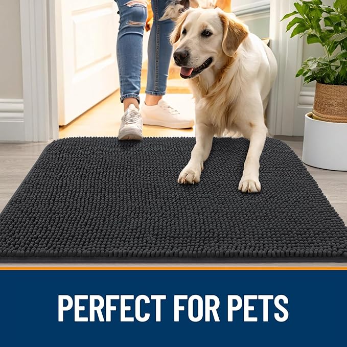 OLANLY Dog Door Mat for Muddy Paws 47x17, Super Absorbent Chenille Mud Mat | - Image 6