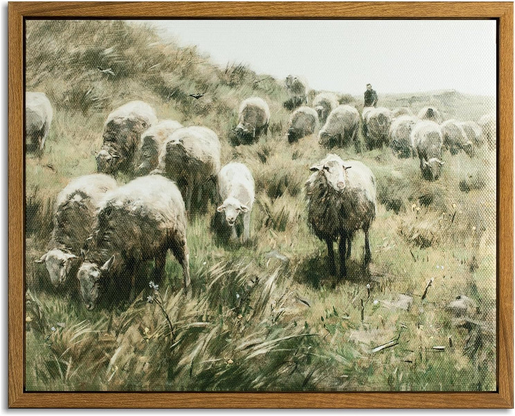 Framed Wall Art, Canvas Wall Art for Living Room Decor,Wall Decor Aesthetic, Country Nature Landscape Painting for Bedroom Bathroom Office Home Decor