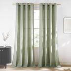 NICETOWN Thick Linen Greyish Green Curtains 84 inches Long by NICETOWN