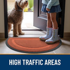 OLANLY Half Circle Front Door Mat Outside 29.5x17 All-Season Rubber Doormat | - Image 7