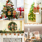 Gingerbread House Ornaments Christmas Tree Decoration - 24pcs Gingerbread House Christmas Decorations Hanging Ornaments for Holiday Xmas Tree Home Decor