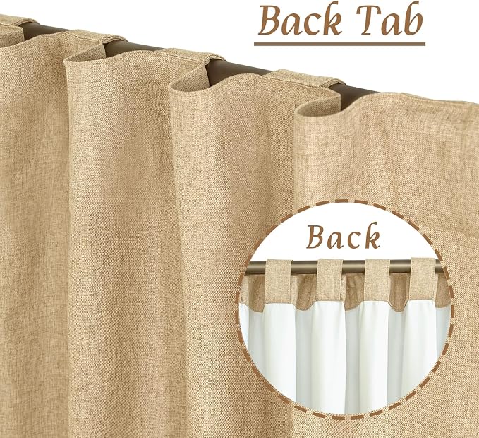 Natural Linen Full Blackout Window Curtains - Image 2