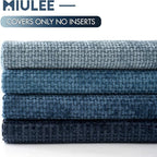 MIULEE Soft Decorative Chenille Euro Pillow Covers Blue Series 26x26 | Pack of 4 - Image 6