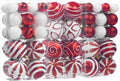 100Pcs Christmas Balls Ornaments Set, Shatterproof Christmas Decorations with Hand-held Gift Package for Xmas Tree/Holiday/Wedding/Holiday/Party Decor (Red & White)