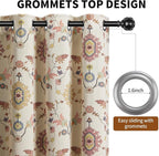 Boho Floral 100% Grommet Blackout Curtains 72 Inch 2 Panels | Colorful Bohemian - Image 4