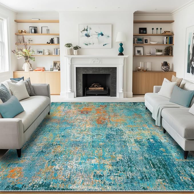 RELEANY Washable 5'x8' Abstract Area Rug - Image 3