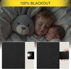 Long Black Curtains for Living Room Modern Farmhouse Linen Black Out Drapes for - Image 4