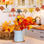 JULMELON 24 Pcs Thanksgiving Glitter Maple Leaves Colorful Foam Maple Ornaments Mini Hanging Fall Autumn Leaves for Thanksgiving Day Tree Decoration Party Favors Craft Supplies