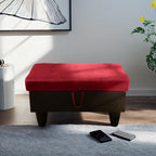 Ottoman Rectangular Storage Ottoman Bench, Flannel Footrest Stool Footstool with Lid for Living Room, Bedroom, Entryway, Red&Black, 35"x23.5"x17.5"