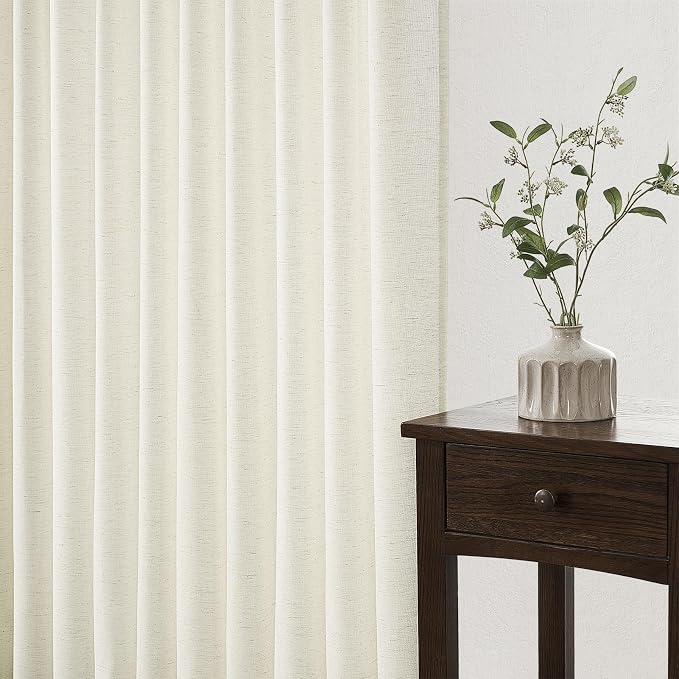 Topfinel 105 Inch Curtains 2 Panels Set, Two Packs Pinch Pleat Back Tab Linen - Image 5