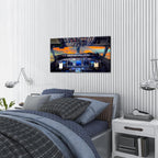 KREATIVE ARTS Canvas Prints Wall Art Airplane Cockpit Flight Deck in Sunset Photo Art Print Plane Poster Modern Home Decor Stretched and Framed Ready to Hang for Office Decorations 20x36inch