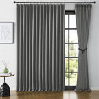 Grey Pinch Pleat Curtains & Drapes 105 Inches Long 2 Panels Set, Privacy by KEQIAOSUOCAI