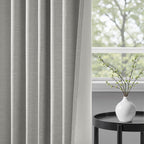 Frost Grey Blackout Linen Curtains 96 Inches Long 2 Panels - Image 4