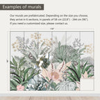 AFZEVEB-Tropical Jungle Wallpaper Botanical Large Floral Wall murals for Bedroom 136"x96" (Not Peel and Stick)