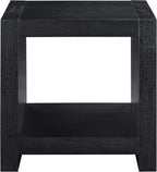 Steve Silver Furniture Aubrey Black End Table, Living Room/Bedroom, Contemporary/Modern Design, Bottom Storage Shelf, Chair Side/Media Table, 24'L x 24" W x 24" H, Black