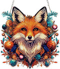 SENQAO Fox Diamond Art Hanging Kit for Adult, Special Shaped Rhinestone, Double Sided DIY Acrylic Diamond Art Painting Window Pendants Home Garden Wall Hanging Kits Hanging Ornament