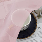 Blush Pink Sheer Curtains 36 inch Length 2 Panels Set, Light Filtering Voile - Image 4