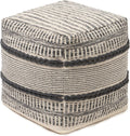 REDEARTH · Tufted Pouf Ottoman with Filler Textured Storage Cube Bean Bag Pouffe Footrest for Living Room, Bedroom, Nursery, Kidsroom; 100% Cotton (17.5"X17.5"X17.5", Chevron Gage)