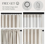 Topfinel 80 Inch Long Linen Blackout Curtains 2 Panels Set - Image 6