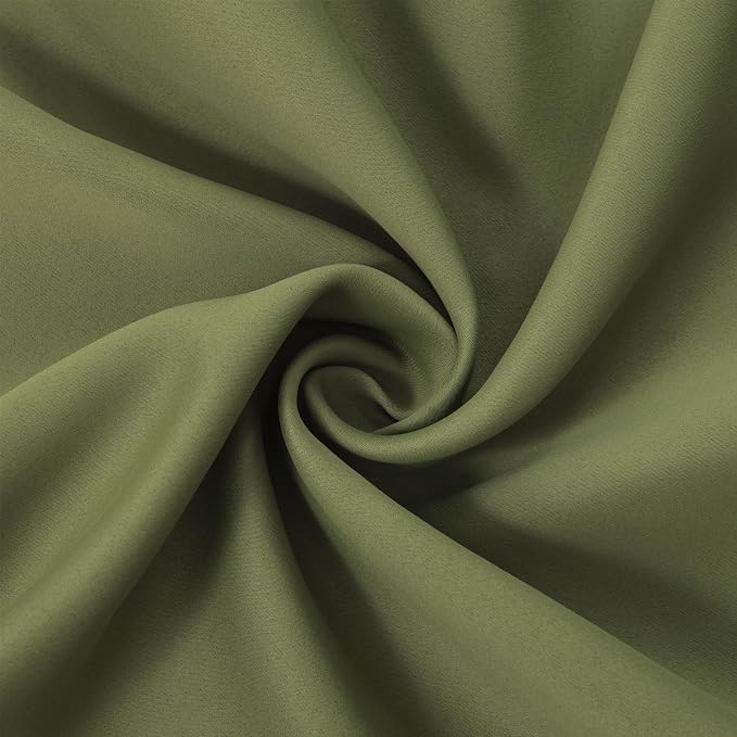 Blackout Curtains 38 x 84 inch/Olive Green Curtains Set of 2 Panels/Thermal - Image 5