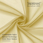 Simplebrand Yellow Sheer Curtains 63 Inch Length 2 Panels, Rod Pocket Solid - Image 6