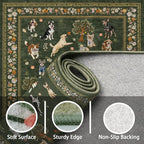 Dark Green Floral Hallway Runner Rug 2x8 - Image 9